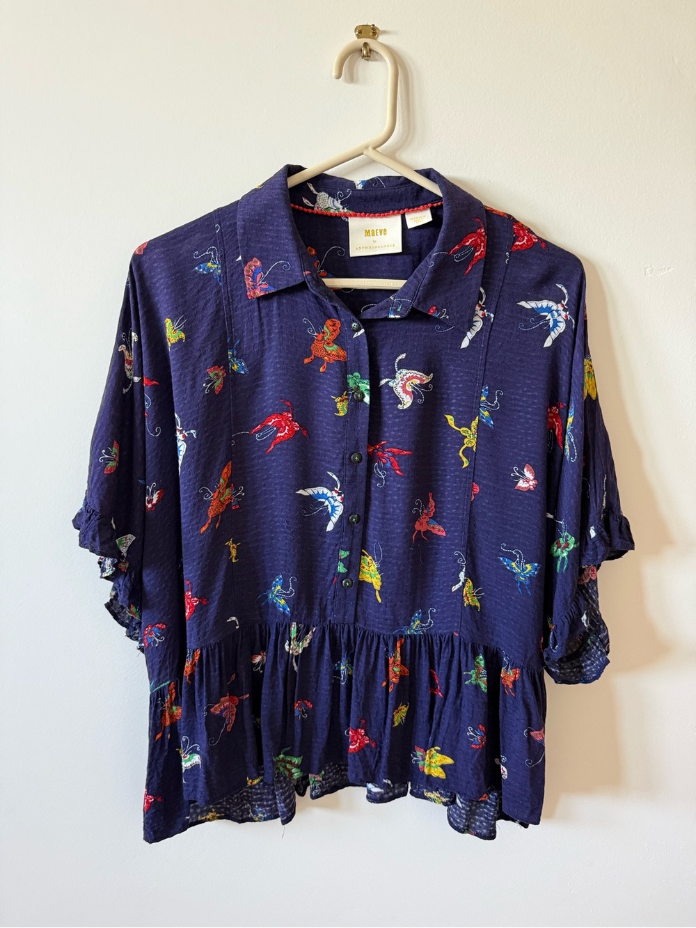 Maeve ruffle butterfly blouse